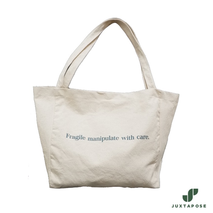 Totebag - Fragile Manipulate with Care // Tote Bag Kanvas Bahan Tebal