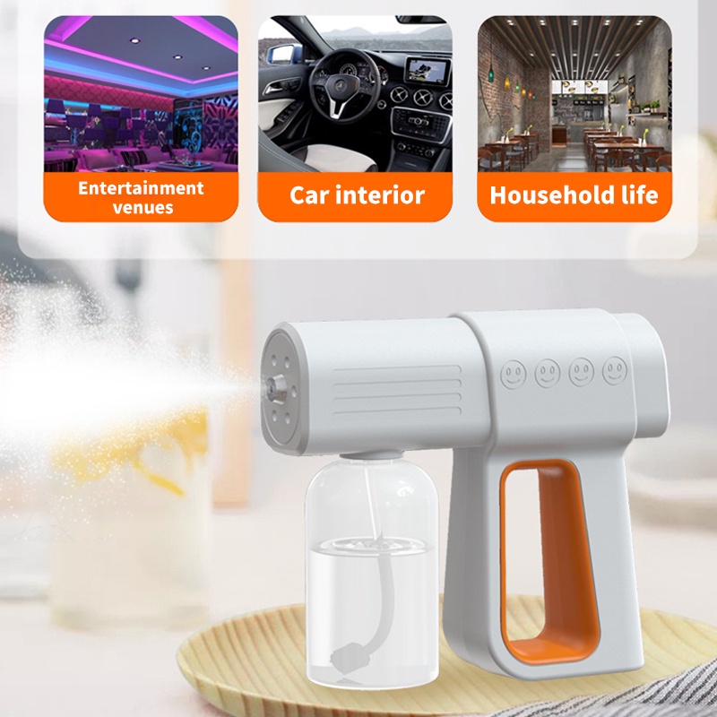 Nano Spray Gun Wireless Handheld Disinfection Machine Blue Light Spray Gun K6X 380ml 2600mAH