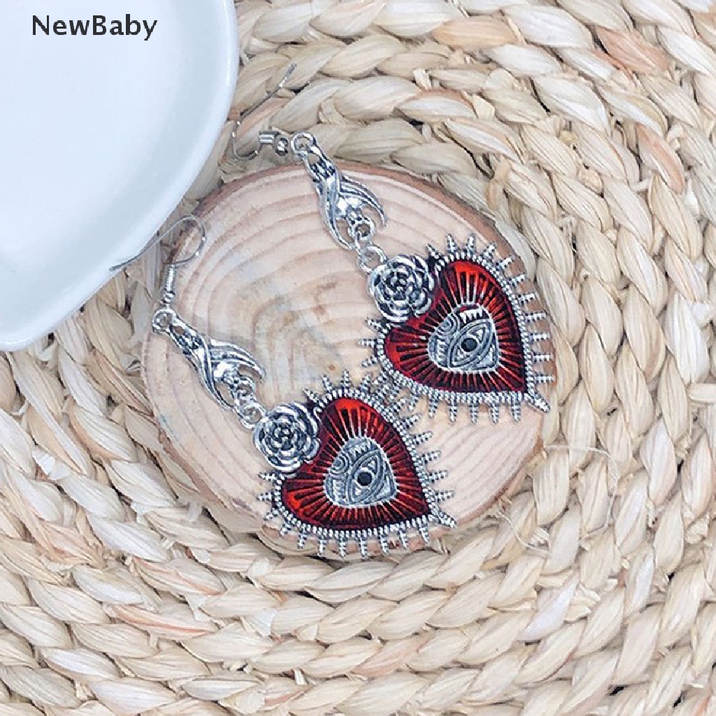 NewBaby Dark Goth Drop Earring Jewelry Blood Rose Heart Oil Bat Gothic Earrings ID