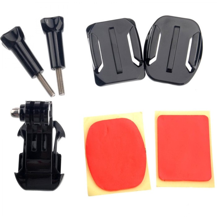 Kamera-Aksesoris- Helmet Front Mount Helm Mounting Curve Flat For Gopro Xiaomi Yi Kogan - Tanpa