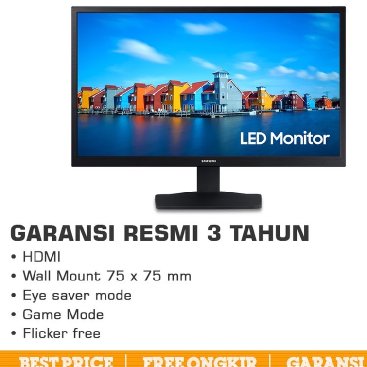 SAMSUNG S19A330 FLAT HDMI GARANSI RESMI LED MONITOR 19" INCH