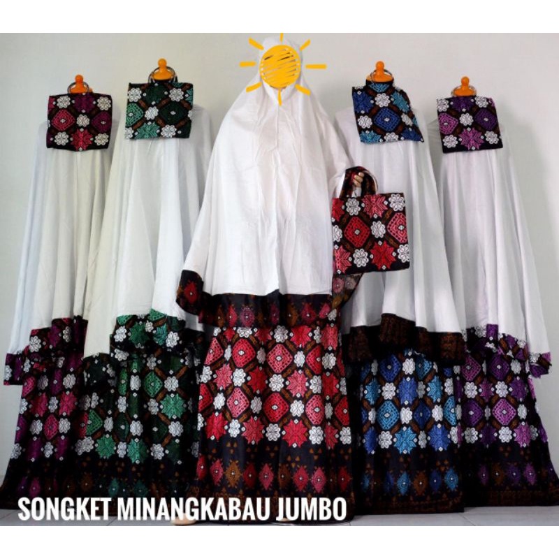 MUKENA MOTIF SONGKET UKURAN JUMBO