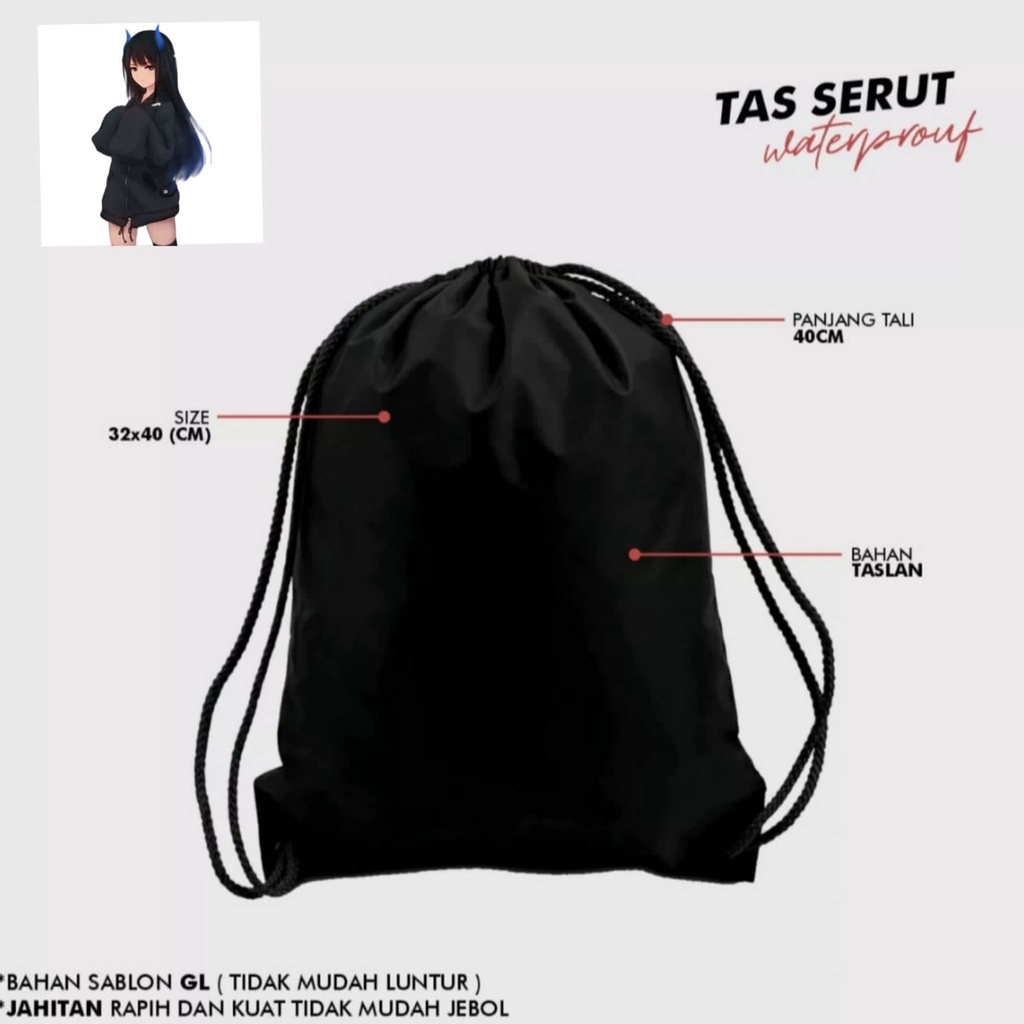 Tas Serut Anti Air Pria Wanita Terlengkap / Tas Sekolah