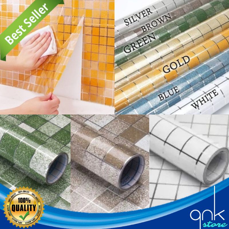 Wallpaper Dinding Dapur Motif Keramik 45cm x 5m Wallpaper Keramik Wallpaper Stiker WallStiker Wallpaper Sticker Wallsticker