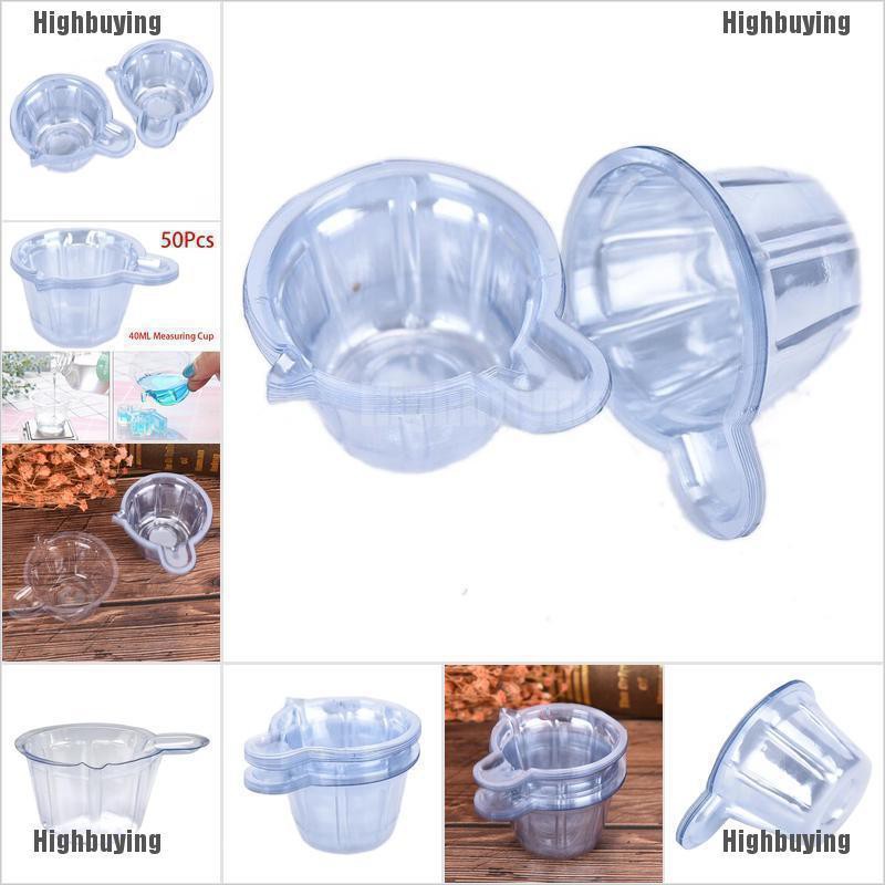 Hbid Glory 50Pcs 40ML Plastic Disposable Cups Dispenser DIY Epoxy Resin Jewelry Making Tool Jelly