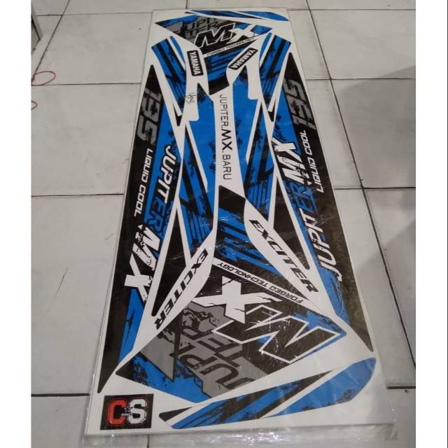 Striping Lis Sticker Yamaha New Jupiter Mx 135 ( NJMX ) Variasi Motif Exciter Warna Biru Hitam