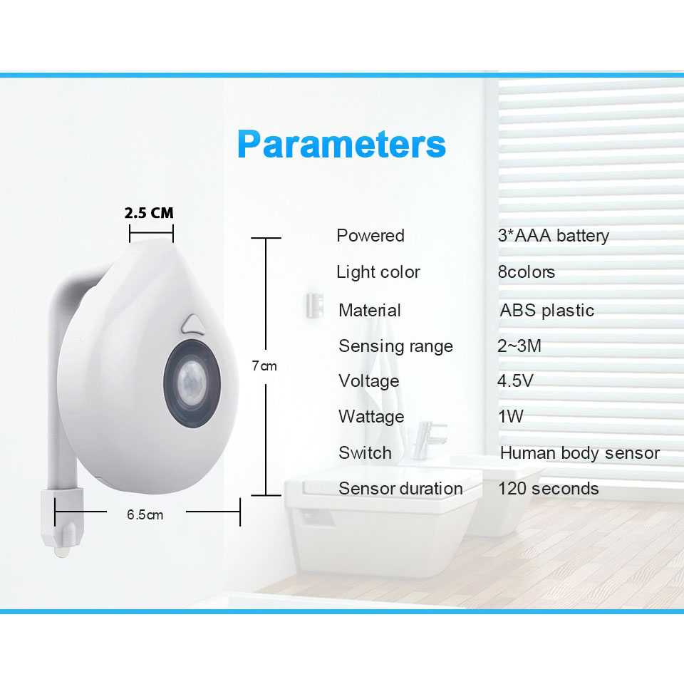 TD - CGC Goodland Lampu LED RGB Toilet Motion &amp; Light Sensor 8 Warna - GL8