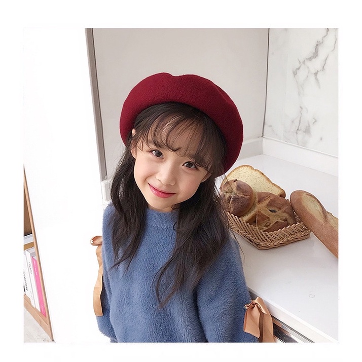 Beret hat pumpkin kids import topi kupluk anak cewek cowok perempuan korean style fashion winter musim dingin