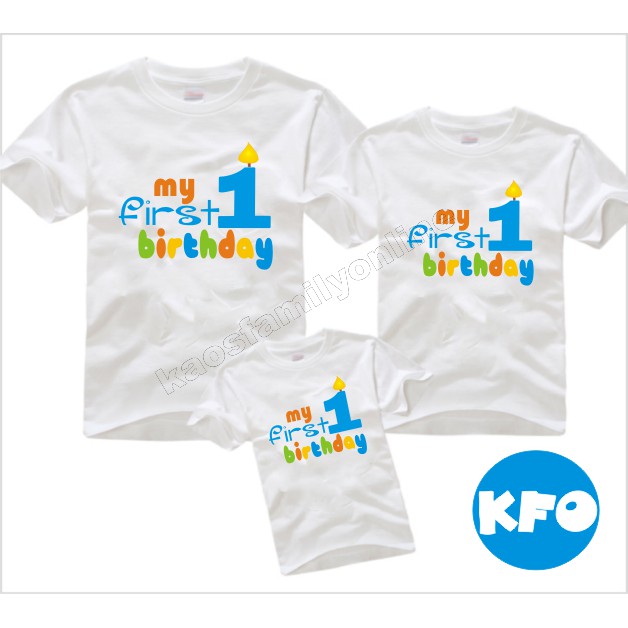 Baju Kaos Ulang Tahun Keluarga Family Couple / Kaos Request FREE Nama Tulisan Custom / Kaos Ultah Ke