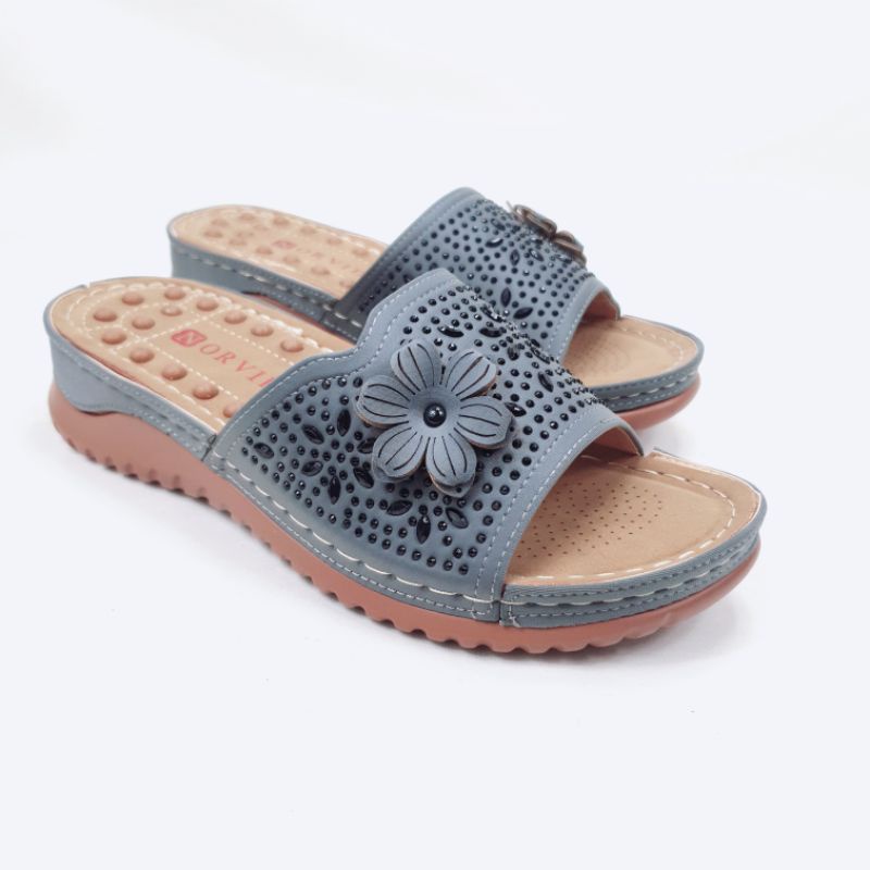 Norvid Sandal Big Size Wanita Ringan Glitter MC7297