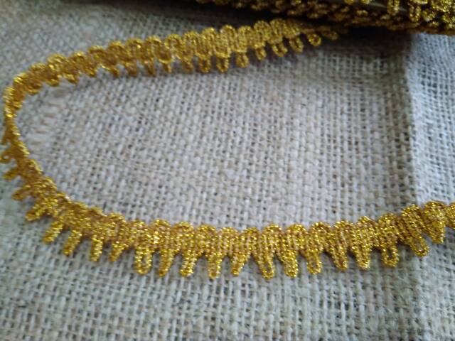 RD3 Renda gold 1,5cm bahan craft mahar