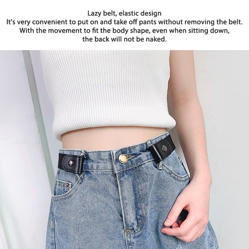 Cod Ikat Pinggang Wanita Ring Belt/ Hiasan Bebas Lubang All-Match Sabuk All-Match Elastis Tanpa Tanda Fashion - AG2