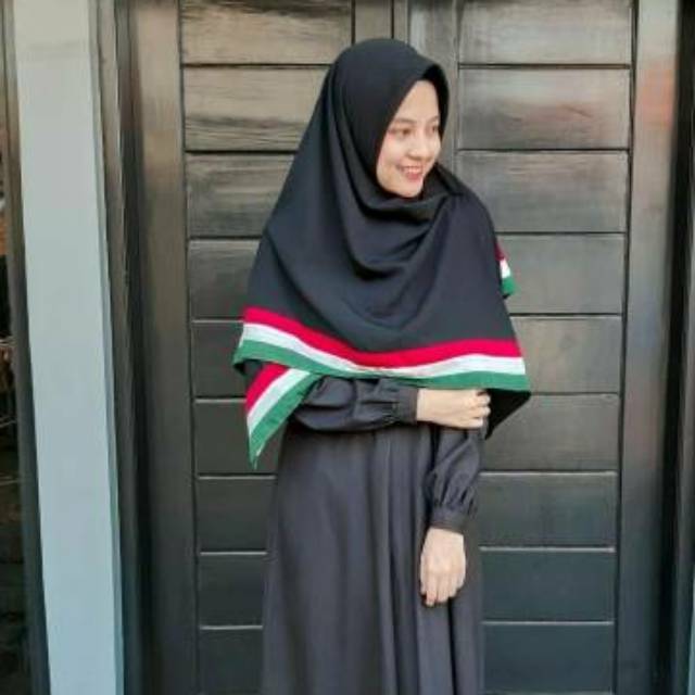 Hijab segiempat palestina 2 sisi. Tanpa cadar. Baru