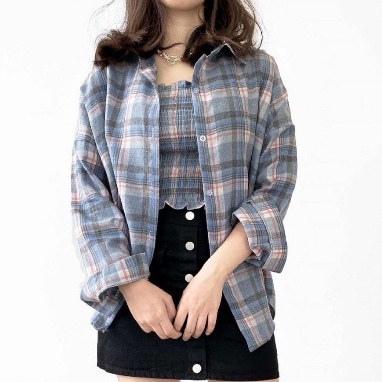 ONE SET LIONAKA KEMEJA KOTAK DAN INNER