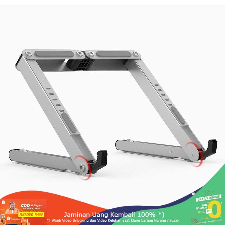 (BISA COD) RVOSTR BUBM N1 Adjustable Foldable Laptop Stand Aluminium - DNZJ-02 (ORI)
