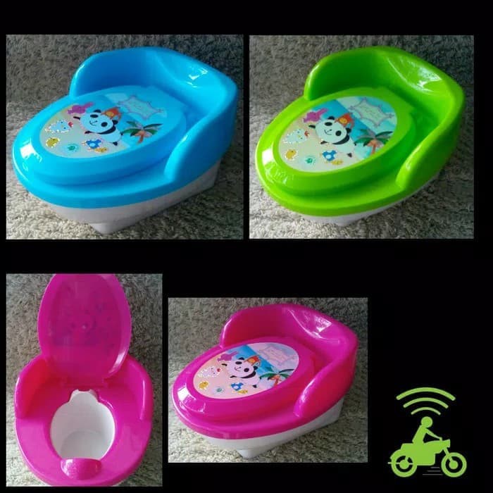 Potty Training Portable Closet Duduk Anak Pispot Green Leaf Villeroy