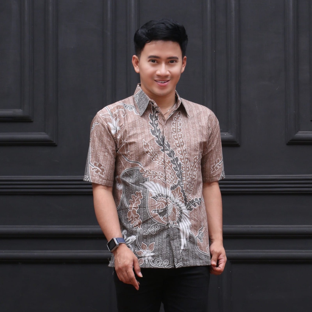 (COD) Terbaru Baju Kemeja Pria Hem Seragam Batik Soft Lengan Pendek Adem Halus Murah Berkualitas Modern Elegan Unggulan