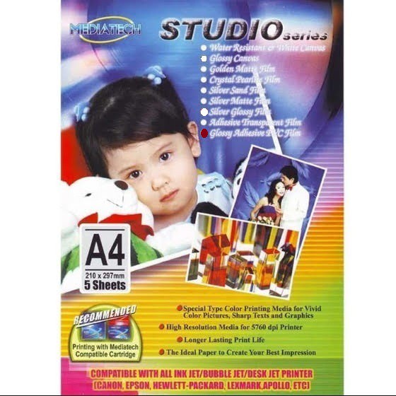 

Kertas foto Kertas Photo A4 - ADHESIVE GLOSSY PVC @ 5 - 34013