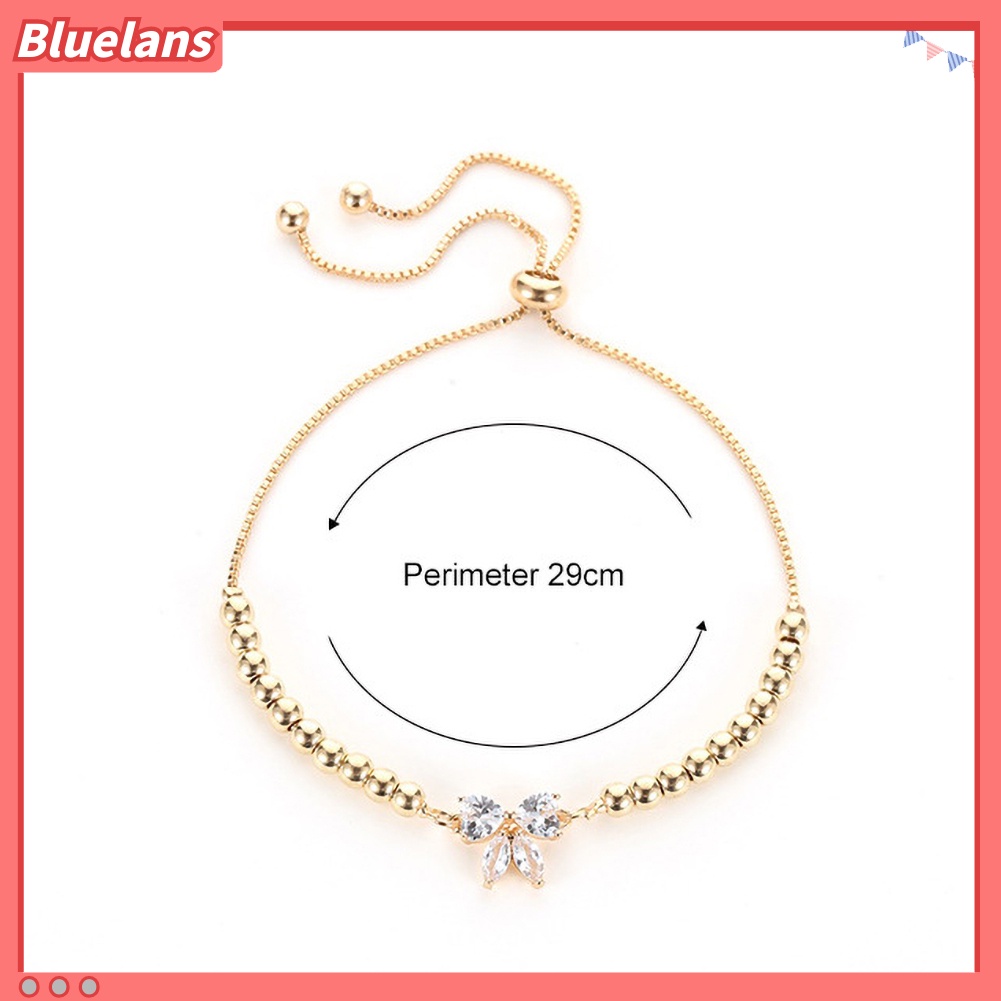 Bluelans Women Fashion Adjustable Cubic Zirconia Bow-Knot Design Bracelet Jewelry Gift