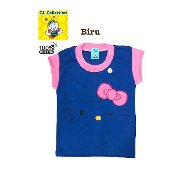 OBRAL! ISI 3PCS! ATASAN BLUS STALI ANAK ALL SIZE 6-12 BULAN BORDIR KITTY 100%KATUN