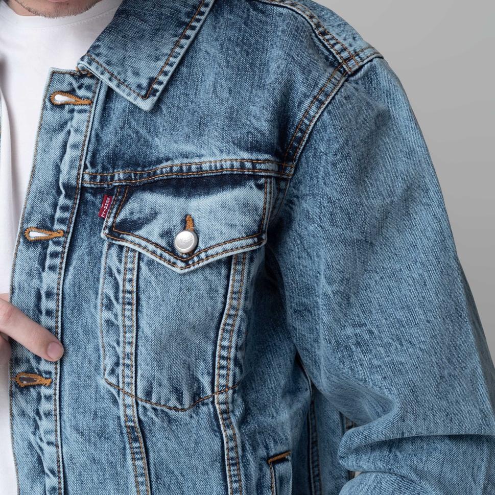 [Art. Q4611] Benhill Jaket Pria Denim Lengan Panjang Biru Terang 25029-32350