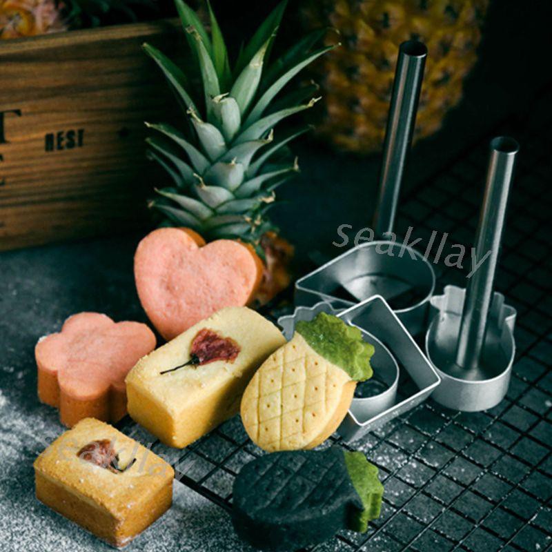 Sc⭐ 10pcs Square Rectangle Pineapple Shape Pie Cake Cookie Mold Biscuit Cutter Press