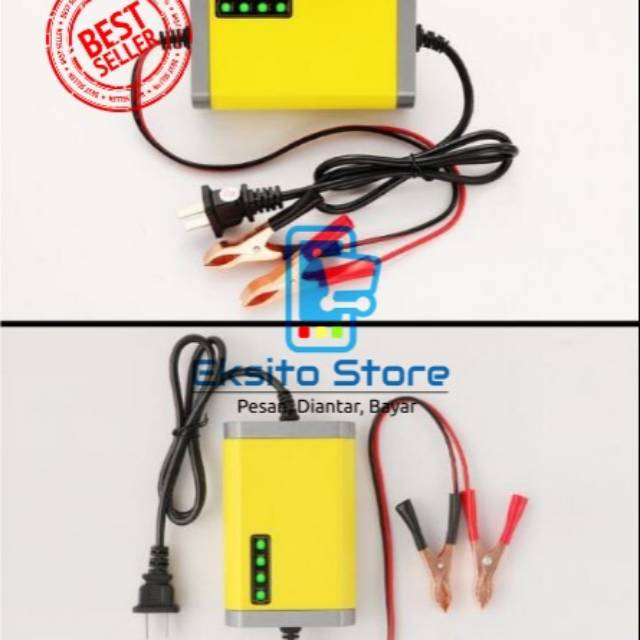 Charger Aki Motor 12V 2A with LED Indicator