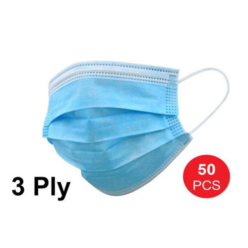 Masker Earloop Import 3 Ply Isi 50 Pcs Daily Disposable Face Mask