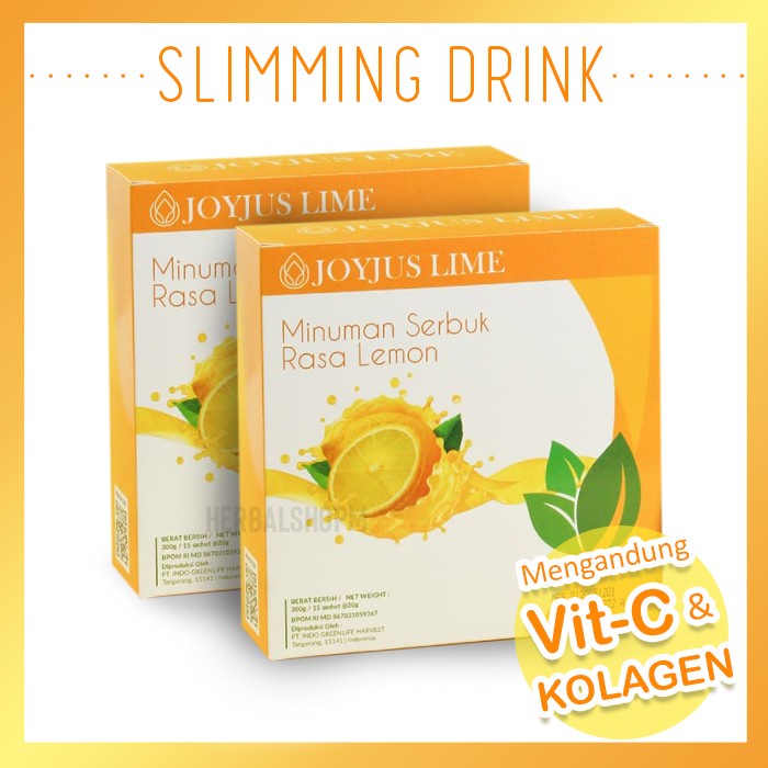 JOYJUS LIME FIBER 1 Box 15 Sachet With Collagen  / Minuman Serbuk Rasa Lemon dengan Kolagen / Pelangsing Detoxs Diet Pencerah Pelembut Kulit