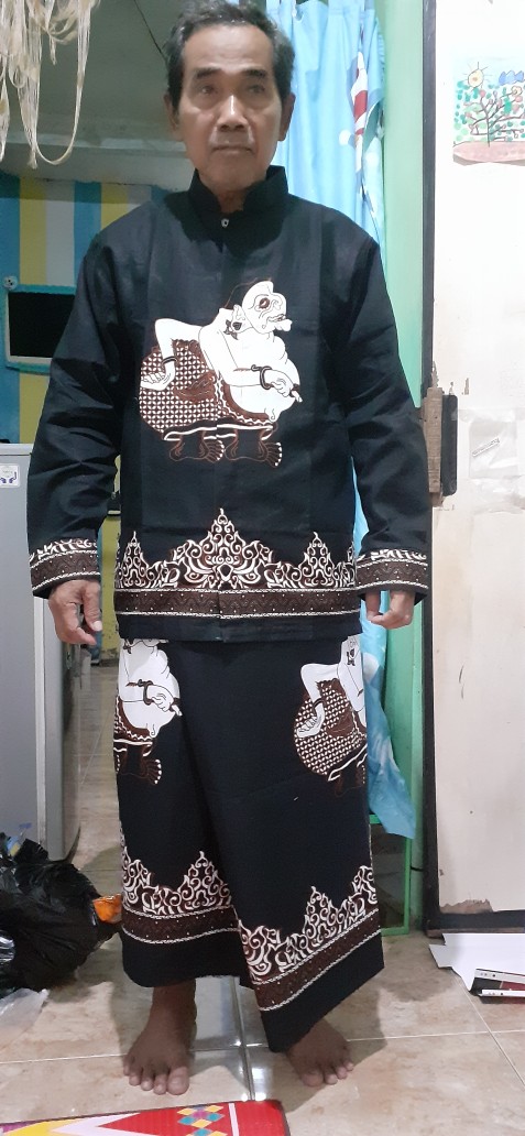 Setelan Sarung Batik Koko Batik Semar Hitam Batik Solo