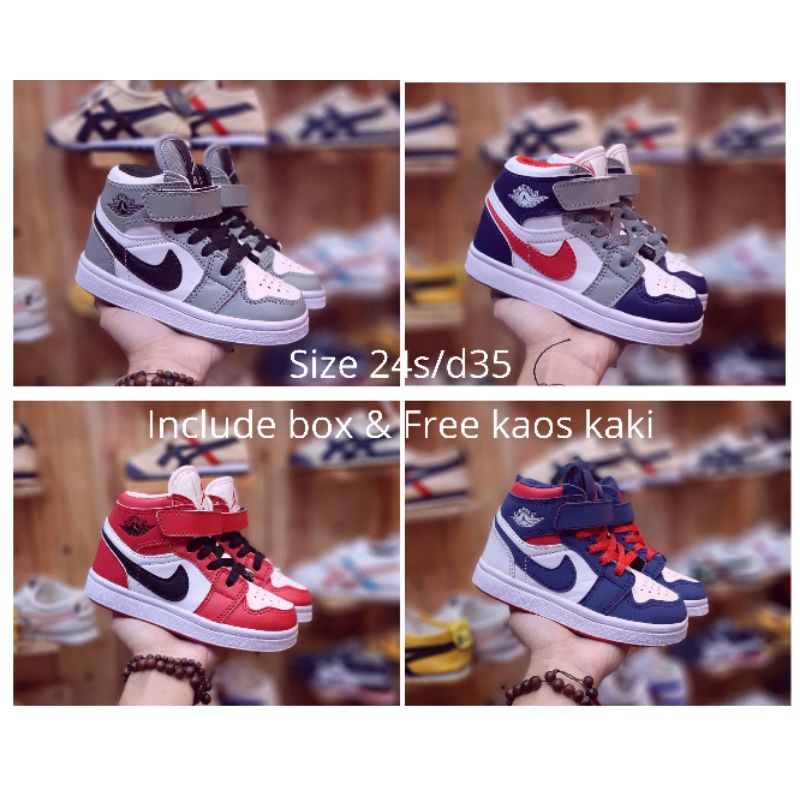 Sepatu Anak Laki Laki Nike Jordan FF 4 motif