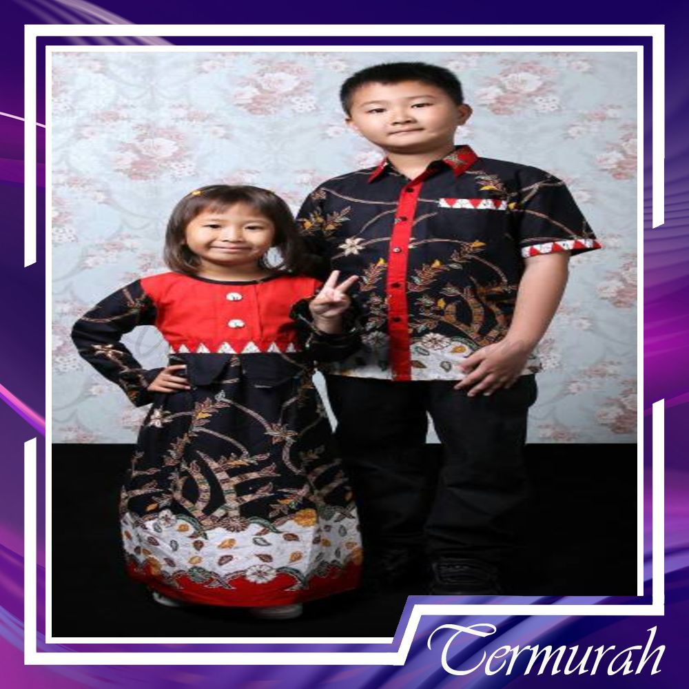 CAMISOLA SARIMBIT GAMIS ADELIA MADURA HITAM  COUPLE KELUARGA SERAGAMAN GROSIR