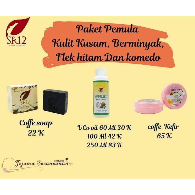 PAKET SKINCARE SR12/PAKET PEMULA KULIT KUSAM,BERMINYAK,FLEK HITAM,KOMEDO