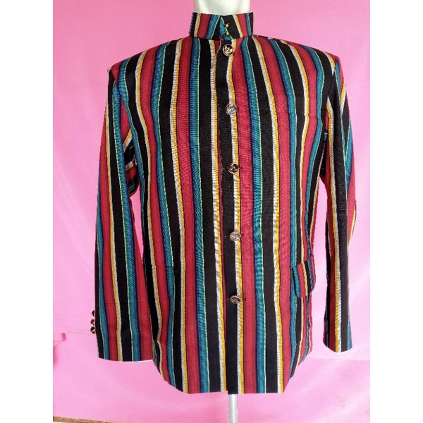 basofi lurik pelangi beskap lurik