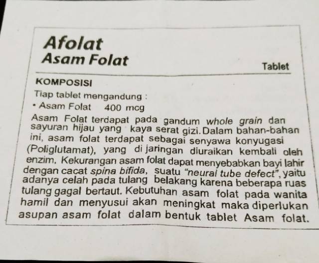 AFOLAT Asam Folat 400 mcg per box