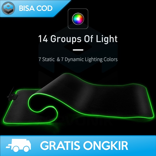 MOUSE PAD GAMING MULTI COLOR LED RGB TAFFGO ASUS RGB USB ULTRA SMOOTH