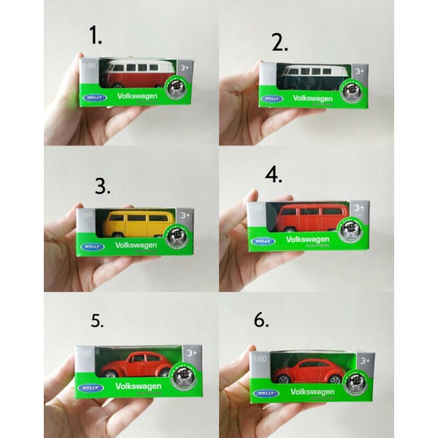Diecast Welly Volkswagen VW Bus T1 1963 / Bus 2 1972 / Beetle 1971 / New Beetle