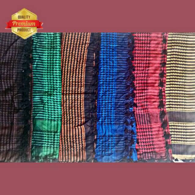 Sorban Arab Rumbai Premium Model Segi Empat Shemagh Surban Bisa Untuk Kerudung Ukuran 115 cm x 115 cm