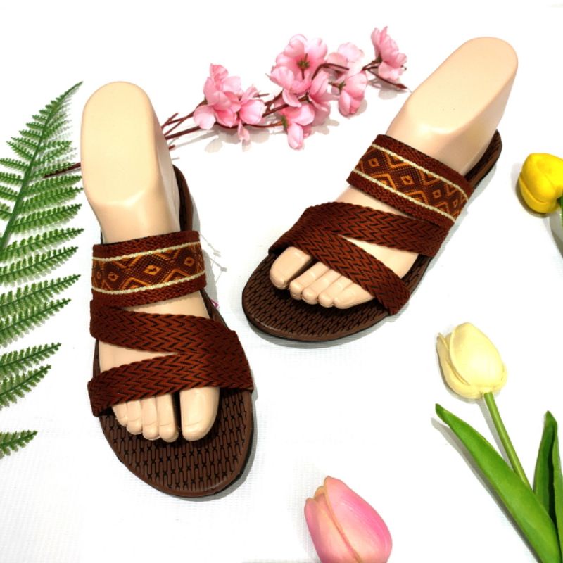 Sandal wanita murah ban 3 batik ( Felonie SD 01 batik ) Turki rajut terbaru