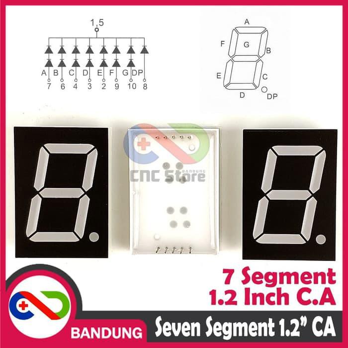 SEVEN 7 SEGMENT 7 SEGMEN 1.2 INCH 1 DIGIT COMMON ANODE CA RED 10P 1.2&quot;