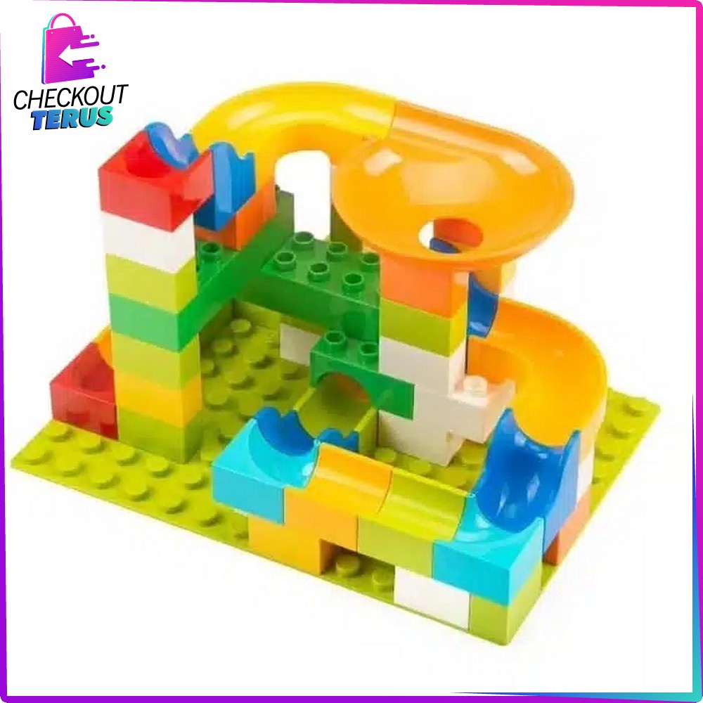 CT M38 Mainan Susun Balok Kelereng Isi 50PCS dan 56PCS Mainan Edukasi Balok Bongkar Pasang Bricks Marble Run Kids