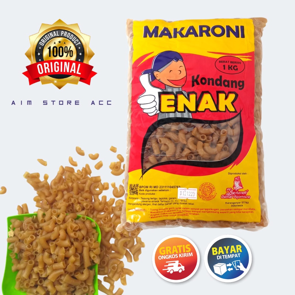 Makaroni Mentah 1kg Makaroni kondang Enak Makaroni Buntet Makaroni Krupuk