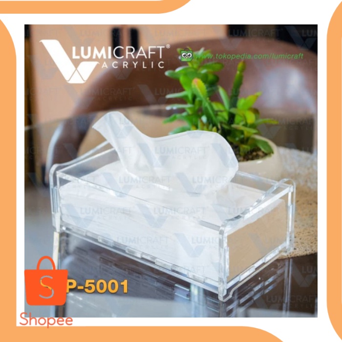 STREAM Kotak Tisu Akrilik  Acrylic Tissue Box Panjang - Tebal 5mm pa