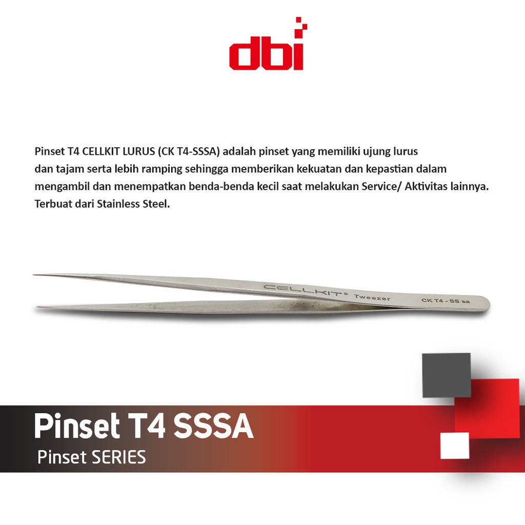 Pinset Lurus Stainless Steel CELLKIT T4 SSSA