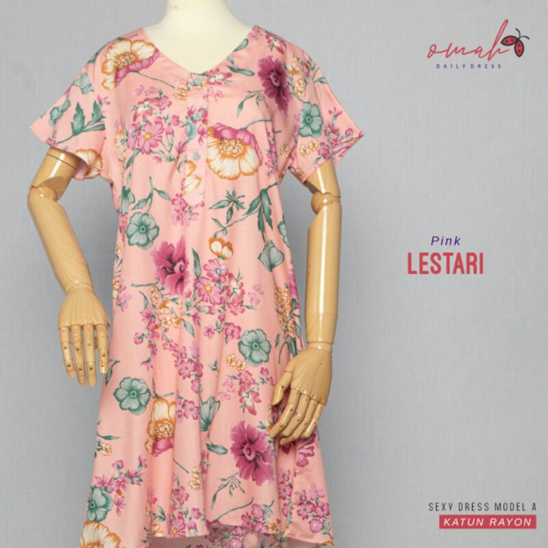 Homedress Lestari/ daster Selutut Rayon by Omah Daily