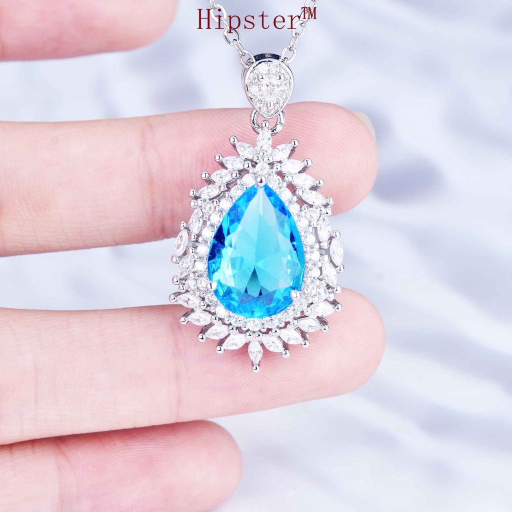 Gao Ding Jewelry Topaz Colored Gems Set Luxury Necklace Earrings Opening Rings Pendants Women