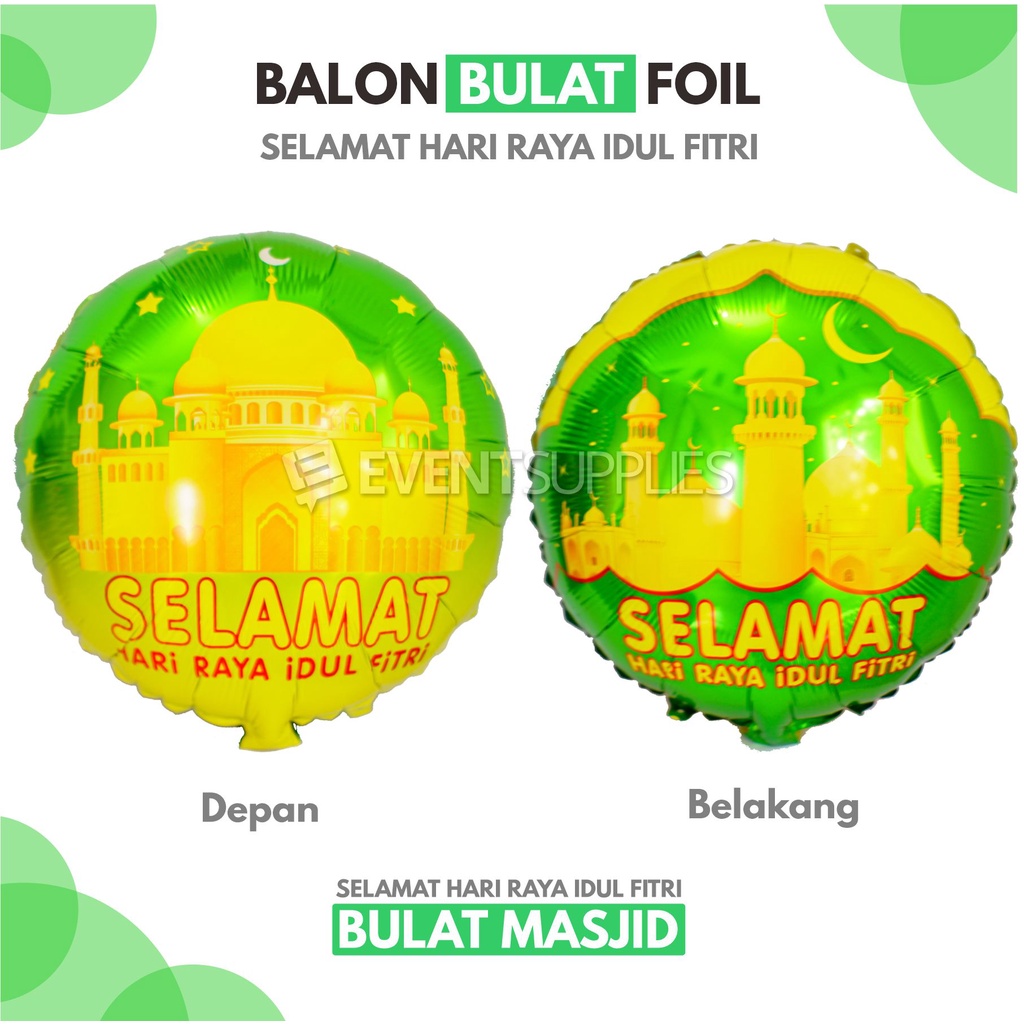 Jual Terlengkap Balon Foil Bulat Ramadhan Idul Fitri Masjid Lebaran Text Besar Shopee Indonesia