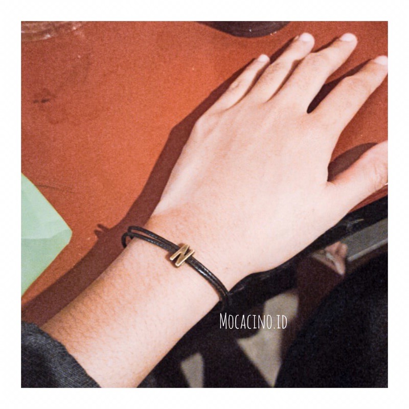 MOCACINO.ID|gelang huruf inisial tali korea tipis