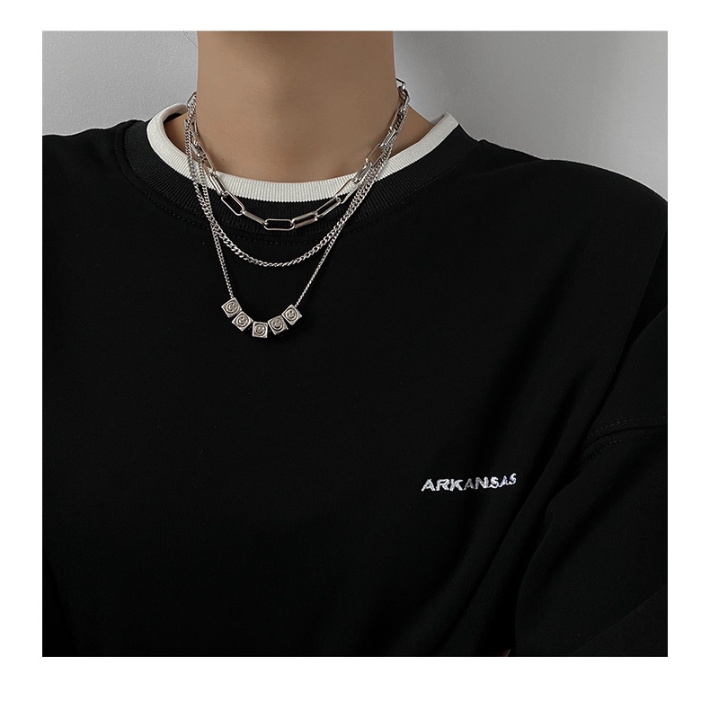 Smiley Dice Multilayer Necklace Accessories Pendant Hip Hop Clavicle Chain Trendy