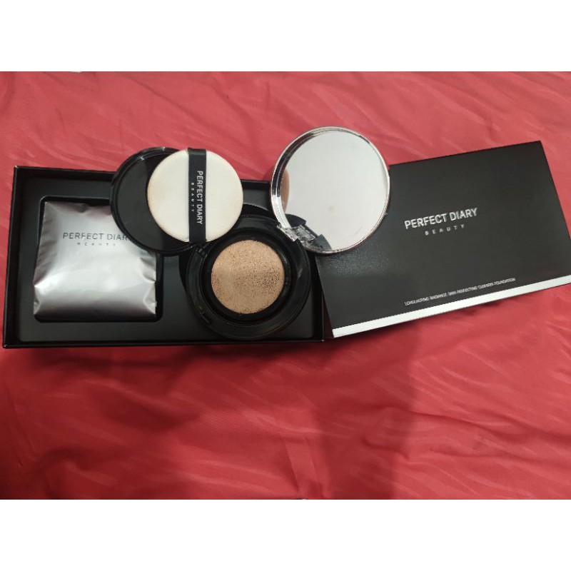 PRELOVED PERFECT DIARY LONGLASTING RADIANCE SKIN PERFECTING CUSHION FOUNDATION B00